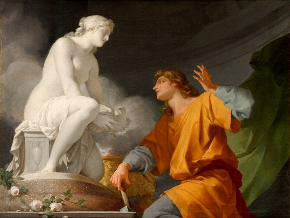 pygmalion priant v?nus d'animer sa statue, jean baptiste regnault