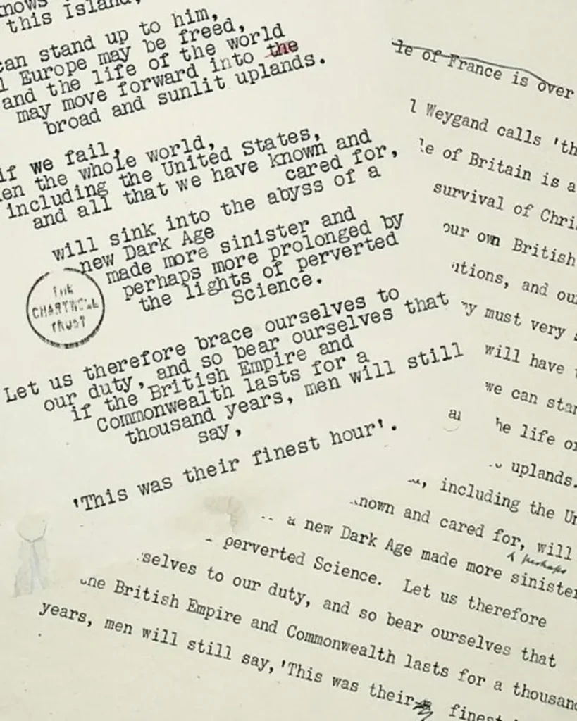 churchill discurso maquina escribir